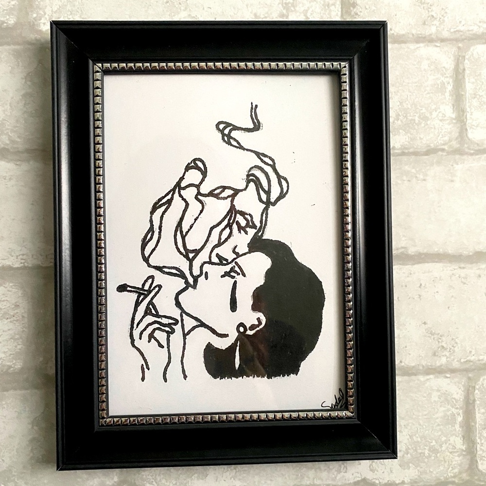 Hand drawn wall art